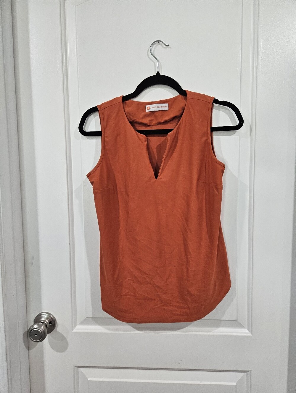 Women's Orange Sleeveless V-Notch Camisole